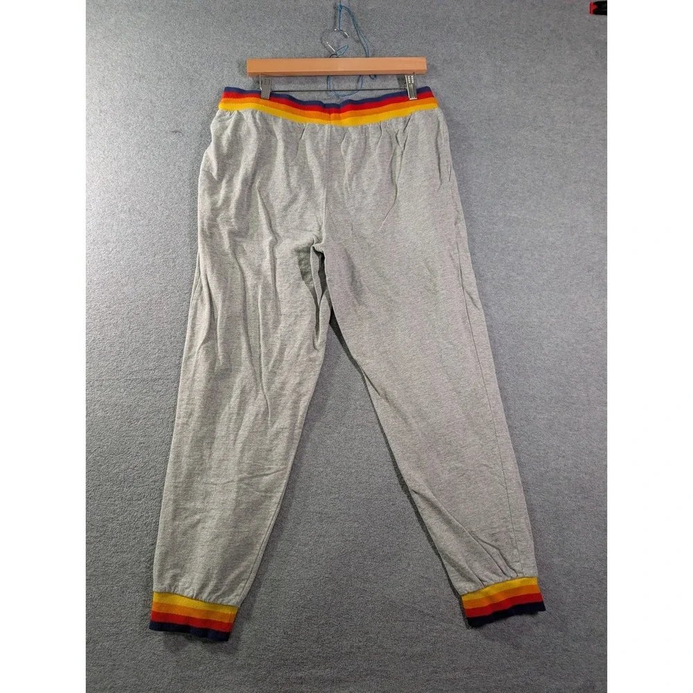 Aldi Rainbow Stripe Jogger Sweatpants Gray‎ Men's Medium Athleisure